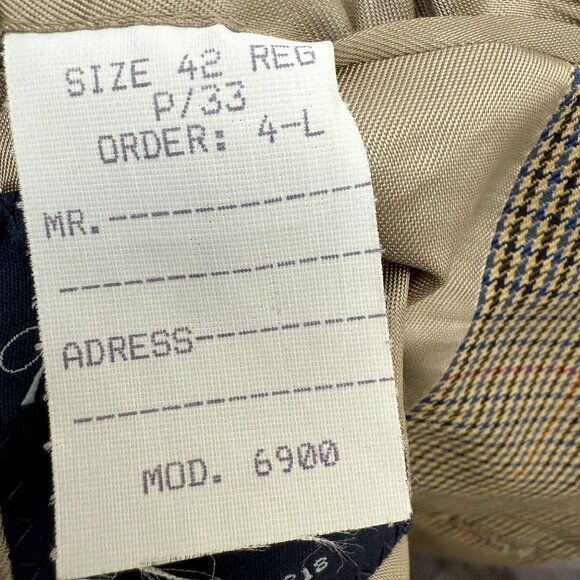 BROOKS BROTHERS Mens Wool Blazer 42R Brown Houndstooth Sport Coat Classic Preppy - Picture 13 of 16